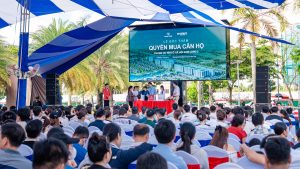 Màn hình lễ bốc thăm quyền mua căn hộ nhà ở xã hội Nam Long 2 tại Cần Thơ