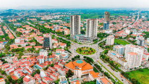 Toàn cảnh đô thị trung tâm tỉnh Bắc Ninh nhìn từ trên cao, khu vực đang thu hút nhiều nhà đầu tư lớn như Sun Group