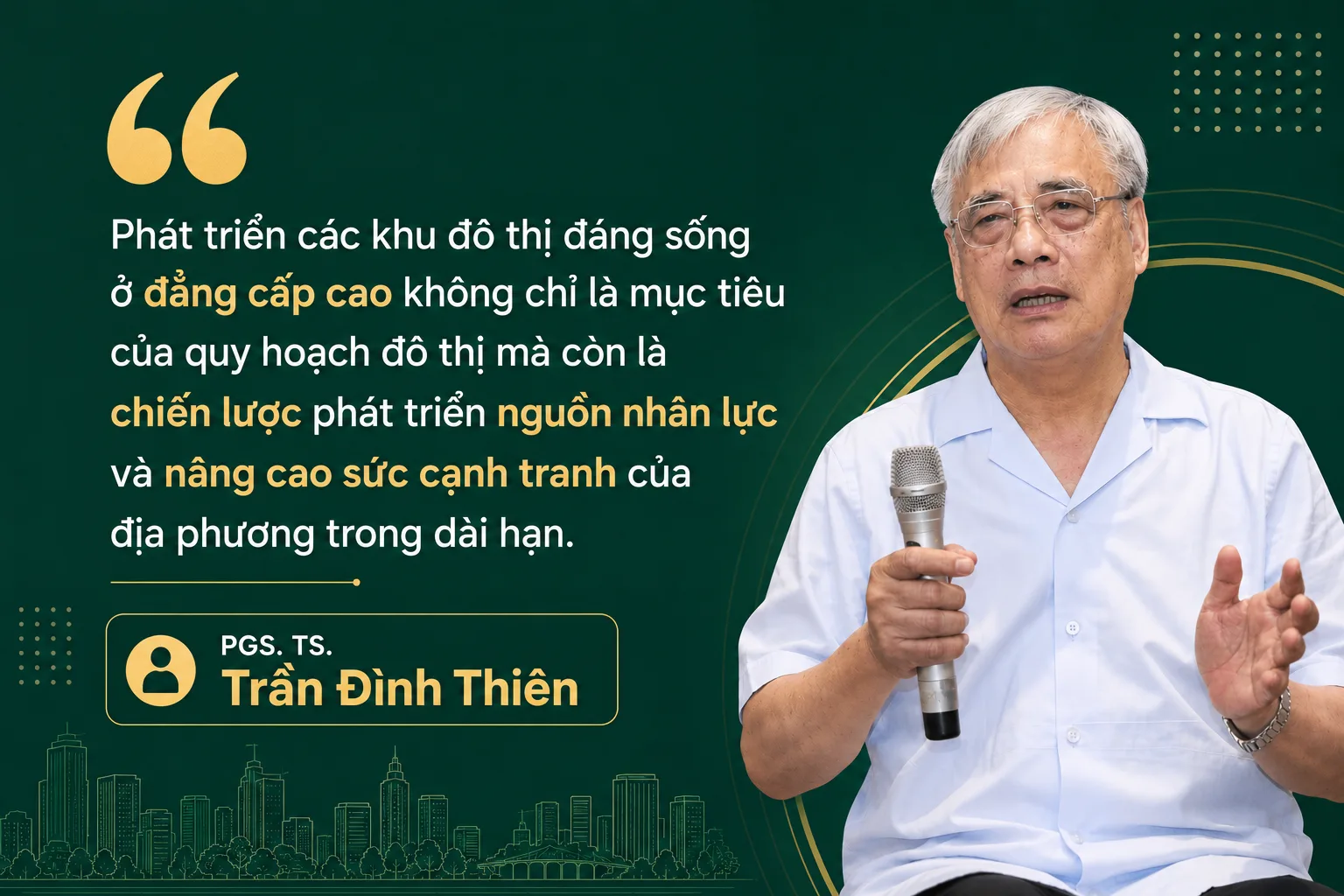 Trích dẫn phát biểu của PGS.TS Trần Đình Thiên về phát triển khu đô thị đáng sống tại Vĩnh Long