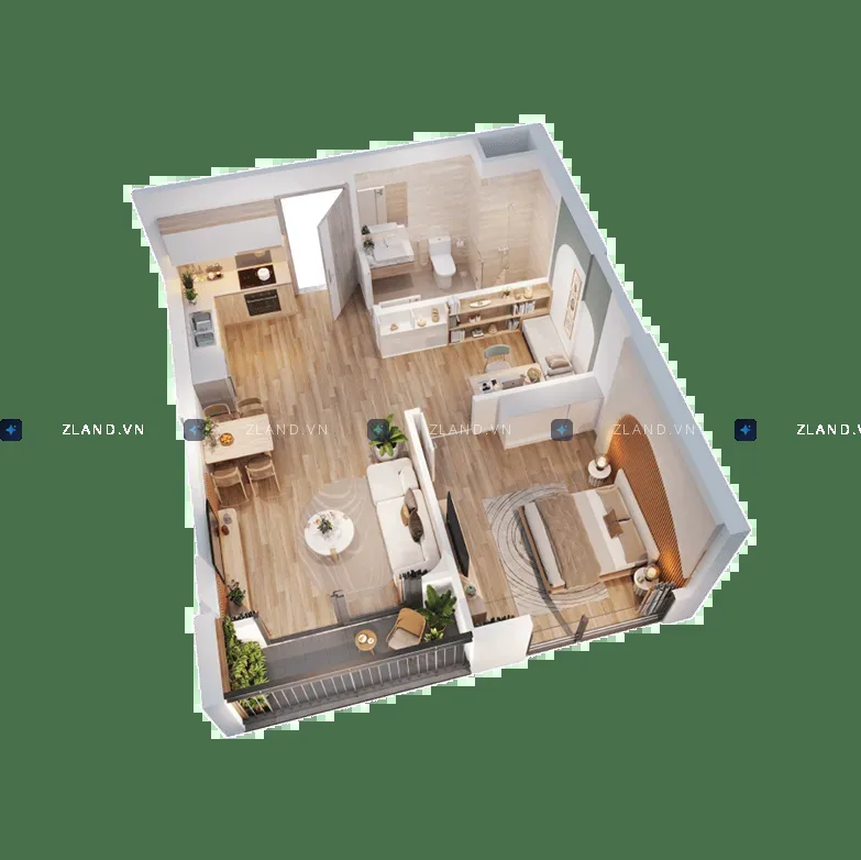 Mặt bằng thiết kế căn hộ studio tại dự án Imperia Green City