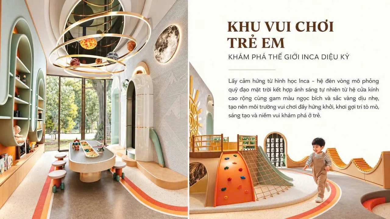 Khu vui chơi trẻ em lấy cảm hứng Inca trong khu tiện ích nội khu Celesta Gold