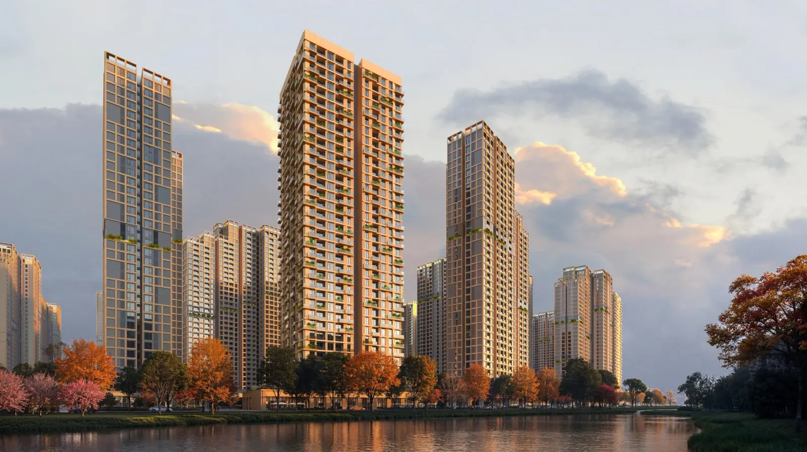 Phối cảnh các tòa căn hộ The CityOn thuộc tổ hợp Imperia Ocean City