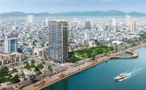 Phối cảnh tổng thể The Filmore Đà Nẵng bên sông Hàn của Filmore Development, không phải phối cảnh SOMA The First