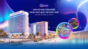 Phối cảnh dự án Q Topia với hai tòa căn hộ mặt tiền biển tại Phước Hải, TP.HCM